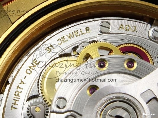 MiroTime 0105 WrinkleFree DayDate 40 228238 ARF 904L Steel YG Crystal Diamonds Bezel on President Bracelet VR 1550